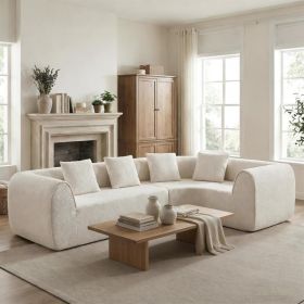 110" Modern Curved L-Shaped Modular Sectional Sofa with High-Density Fully Compressed Sponge, 2-Piece Set, Fully Assembled Right Hand Facing, Perfect