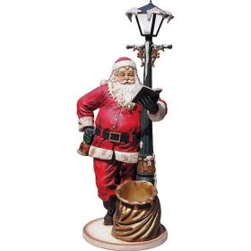 Large Santa With Lamp Post (6Ft)