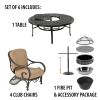 Grand Bonaire Weave 6 Piece All Inclusive Outdoor Firepit Set (Kit)