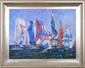 Pointelistic Regata Boat 13 Framed