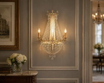 Gilt Crystal Chandelier Sconce