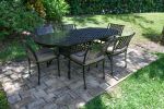 Savannah Outdoor Aluminum Oval Dining Table Set Of 7 (Kit)