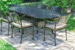 Savannah Outdoor Aluminum Oval Dining Table Set Of 7 (Kit)
