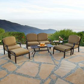 Savannah Outdoor Aluminum Deep Seating 7 Piece Set (Kit)