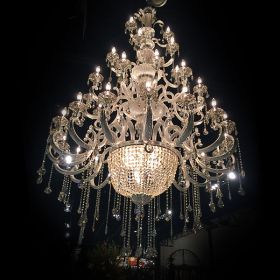 Hollywood Brush 39 Light Silver Chandelier
