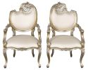 Platine Pair Of French Rococo Mahogany Fire Side Chairs