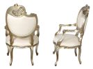 Platine Pair Of French Rococo Mahogany Fire Side Chairs