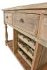 Farmhouse Console With Wine Rack In All Natural Finish