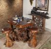 One Of A Kind Teak Obsidian Bar Table Set Of 5