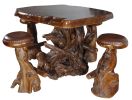 One Of A Kind Teak Obsidian Bar Table Set Of 5