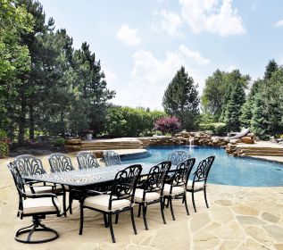 Elisabeth Extension Table With Dining Table Chairs Set Of 11 (Kit)