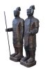 Life Size Pair Of Standing Soldiers 78.74" Tall With Black Earthy Finish