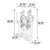 Life Size Pair Of Standing Soldiers 78.74" Tall With Black Earthy Finish