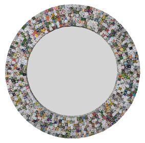 Quilled Large Pyramid Art Mirror 47" Round