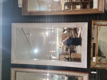 Misty Woods Mirror 36X72 Distressed White Wash (Kit)