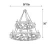 Two Tier Ridge Line 56" Chandelier