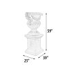 Floral Scrolled Urn On Base Stone Cast
