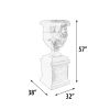 Large Lion Urn On Base Stone Cast - Reinforced