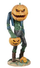 Scary Pumpkin Man With Candy Holder
