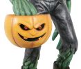 Scary Pumpkin Man With Candy Holder