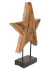 Five Point Teak Wood Star On Stand