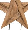 Five Point Teak Wood Star On Stand