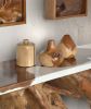 Teak Wood Mini Vases Set Of 3