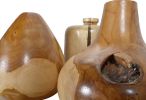 Teak Wood Mini Vases Set Of 3