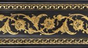 Gold Floral On Wood Tone Chair Rail 92 Inch