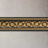 Gold Floral On Wood Tone Chair Rail 92 Inch