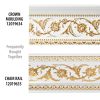 Gold Floral On French White Crown Molding 92 Inch