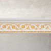 Gold Floral On French White Crown Molding 92 Inch