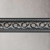 Silver Floral On Black Chair Rail 92 Inch