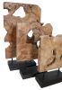 Teak Wood Natural Stand Deco Set Of 3