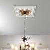 White And Gold Four Leaf Clover Square Chandelier Ceiling Medallion 24In