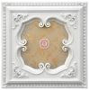 White And Gold Four Leaf Clover Square Chandelier Ceiling Medallion 24In