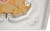 White And Gold Four Leaf Clover Square Chandelier Ceiling Medallion 24In