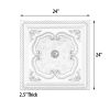 White And Gold Four Leaf Clover Square Chandelier Ceiling Medallion 24In
