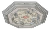 Silver Four Leaf Clover And Silver Frame Octagon Chandelier Ceiling Medallion 24In