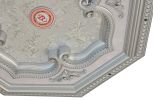 Silver Four Leaf Clover And Silver Frame Octagon Chandelier Ceiling Medallion 24In