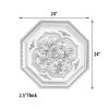 Silver Four Leaf Clover And Silver Frame Octagon Chandelier Ceiling Medallion 24In