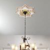 Ivory And Gold Eight Pointed Star Chandelier Ceiling Medallion 24In