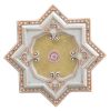 Ivory And Gold Eight Pointed Star Chandelier Ceiling Medallion 24In