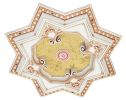 Ivory And Gold Eight Pointed Star Chandelier Ceiling Medallion 24In