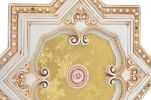 Ivory And Gold Eight Pointed Star Chandelier Ceiling Medallion 24In