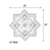 Ivory And Gold Eight Pointed Star Chandelier Ceiling Medallion 24In