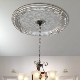 Champagne Round Chandelier Ceiling Medallion 36In
