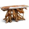Resin Teakroot Console White 48In