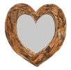 Mountain Studios Teak Heart Wall Mirror