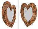 Mountain Studios Teak Heart Wall Mirror